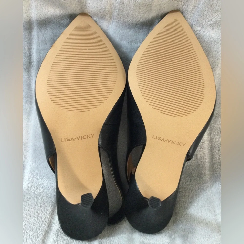 Lisa Vicky Piper Pointed Toe Slingback Pumps Size 6.5 - Picture 7 of 11